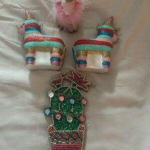 Pier 1 Festive Ornaments Set - Pink, Green, Gold